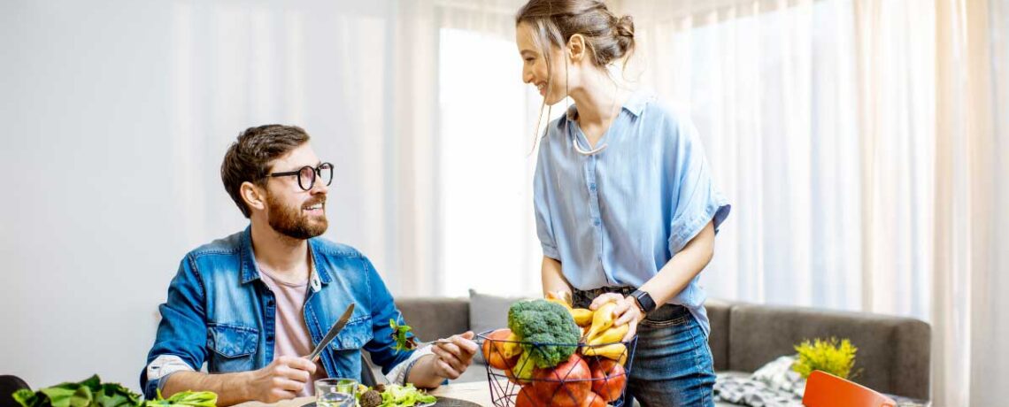 couples thriving together with healthy meals